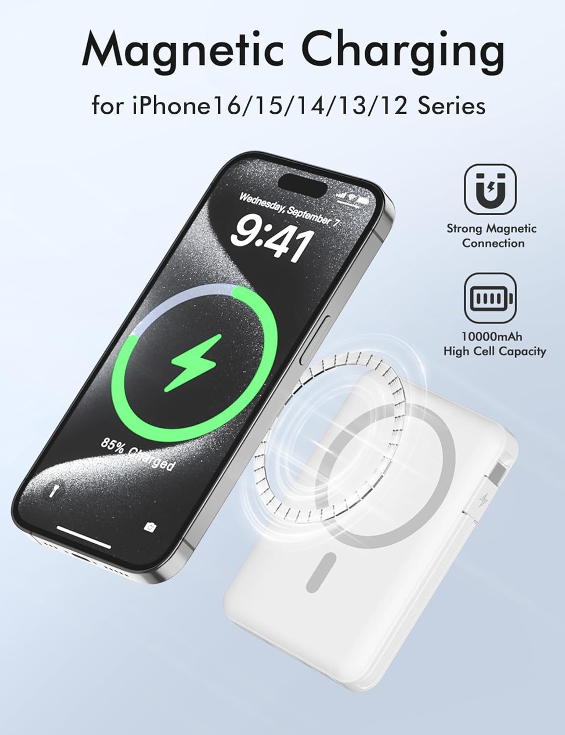 Power Bank Magnetico For Magsafe Compatibile Con IPhone 16 15 14 13 12 Series - Foto 7