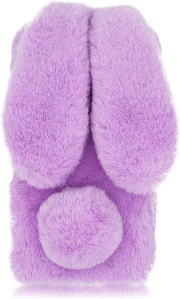 Galaxy S9 Fur Case for Girls, Luxury Cute Warm Handmade Rabbit Bunny Furry Fuzzy Soft Rabbit Fur Hair Plush Case Cover for Samsung Galaxy S9
