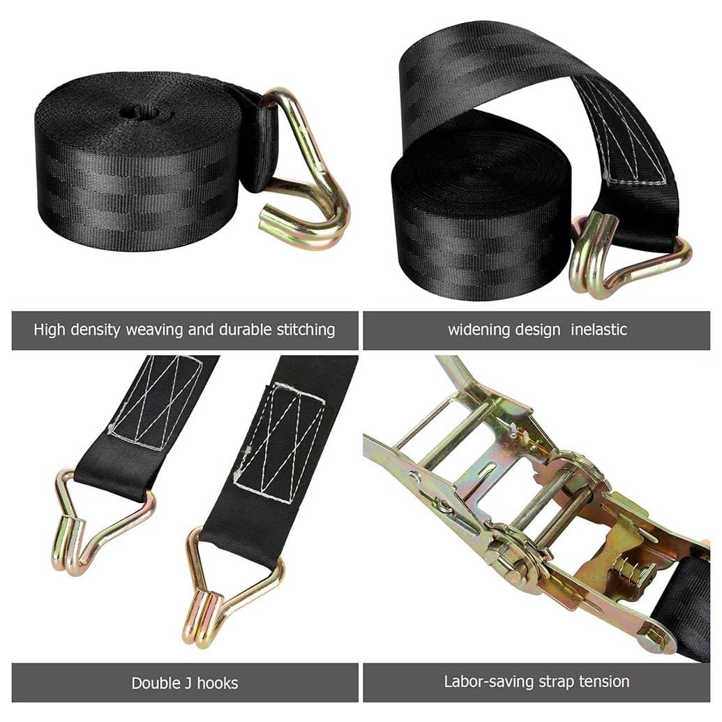 4 Stück Spanngurte Mit Haken Ratsche In 5m 5000kg 5T Zweiteilig 50 Mm Ratschengurt Zurrgurte 11023lb Break Strength Für Ladungssicherung Motorrad Kajak Kanu ATV