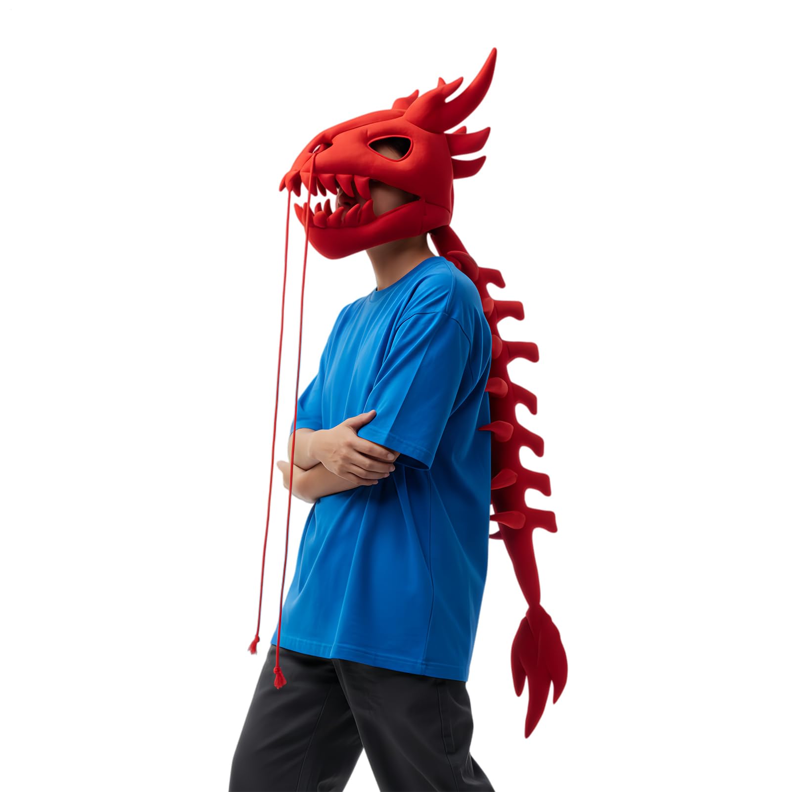 Genérico Kostium Dinozaura Szkielet Pluszowy Szkielet, Uzupełnienie Czaszki 3D I Kręgosłupa - Realistyczny Strój Dinozaura Dla Dorosłych - Na Halloween Imprezy I Przedstawienia