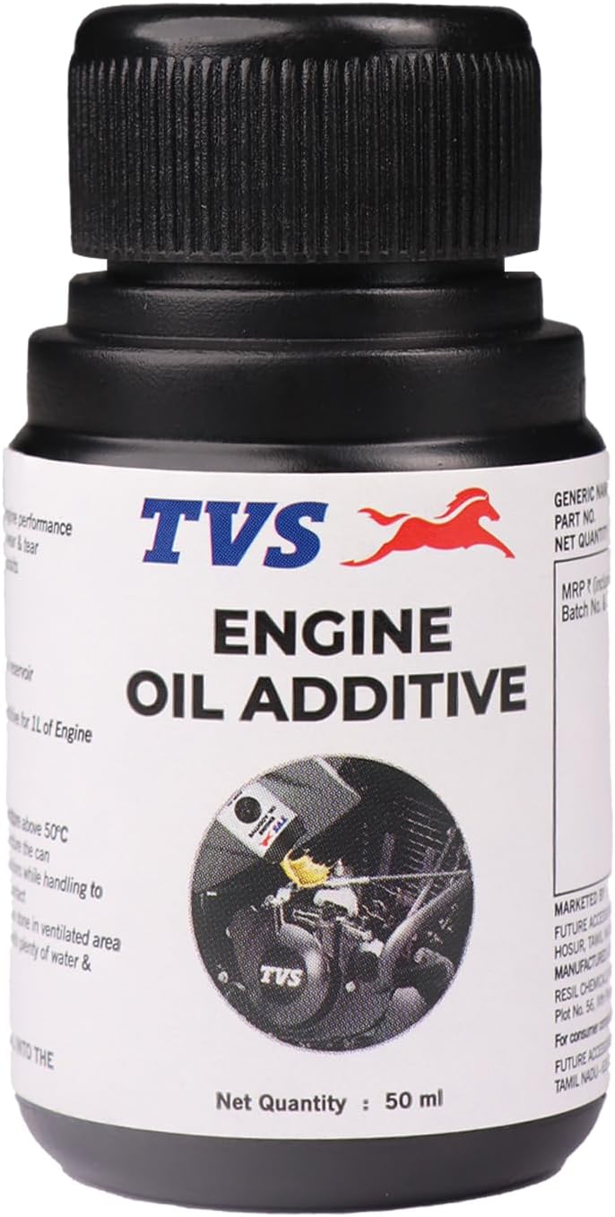 TVS Engine Oil Additive 50ml for Bikes, Effective Engine Lubrication, Anti Friction Additive, Seamless Power Transmission |Compatible with Petrol & Diesel Engines|Enhances Engine Efficiency