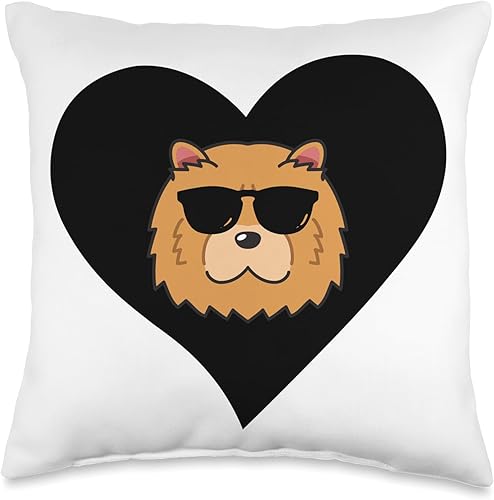 Chow Chow Lover Apparel Heart Funny Chow Dog Lover - Almohada de 16 x 16 pulgadas, multicolor