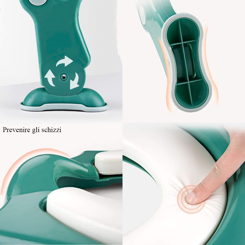 Riduttore WC Bambini, Ergonomia Bambini Squat Potty Portatile Regolabile Potty Assistant Assistant Sicuro Robusto Pieghevole Sedile per Sgabello per Bagno Bambino Unisex Toilet Trainer