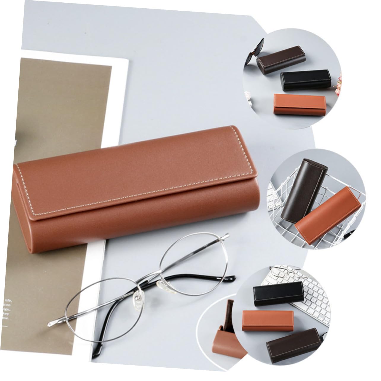 BESPORTBLE Custodia Per Gli Occhiali Dovere Custodia Protettiva Per Occhiali Conchiglia Sottile Tu Portatile Donne Leggere Custodia Per Occhiali Da Sole Occhio Pelle Cioccolato