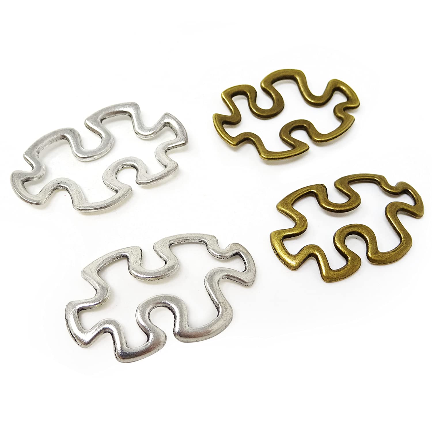 パズルピースチャーム / シルバー * 6個（AQ-366 アクアビーズ  