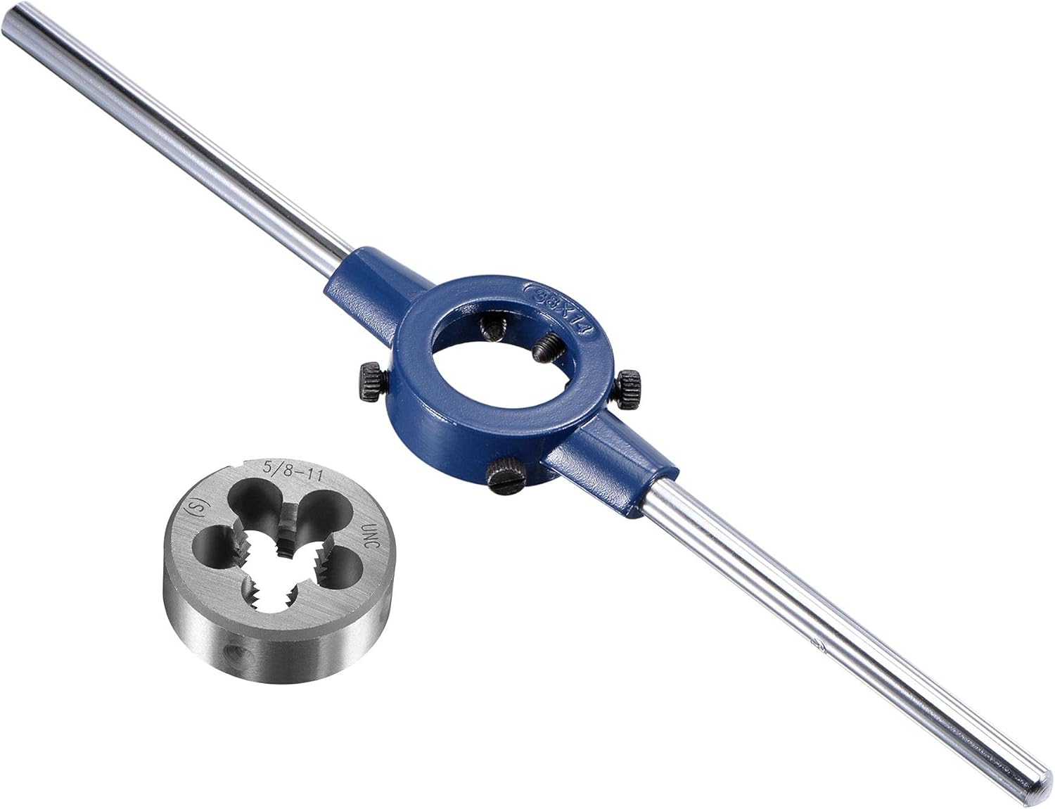 Uxcell 5/8-11 UNC Threading Die & Wrench Set, 38mm Die Holder, Adjustable Bolt Thread Repair
