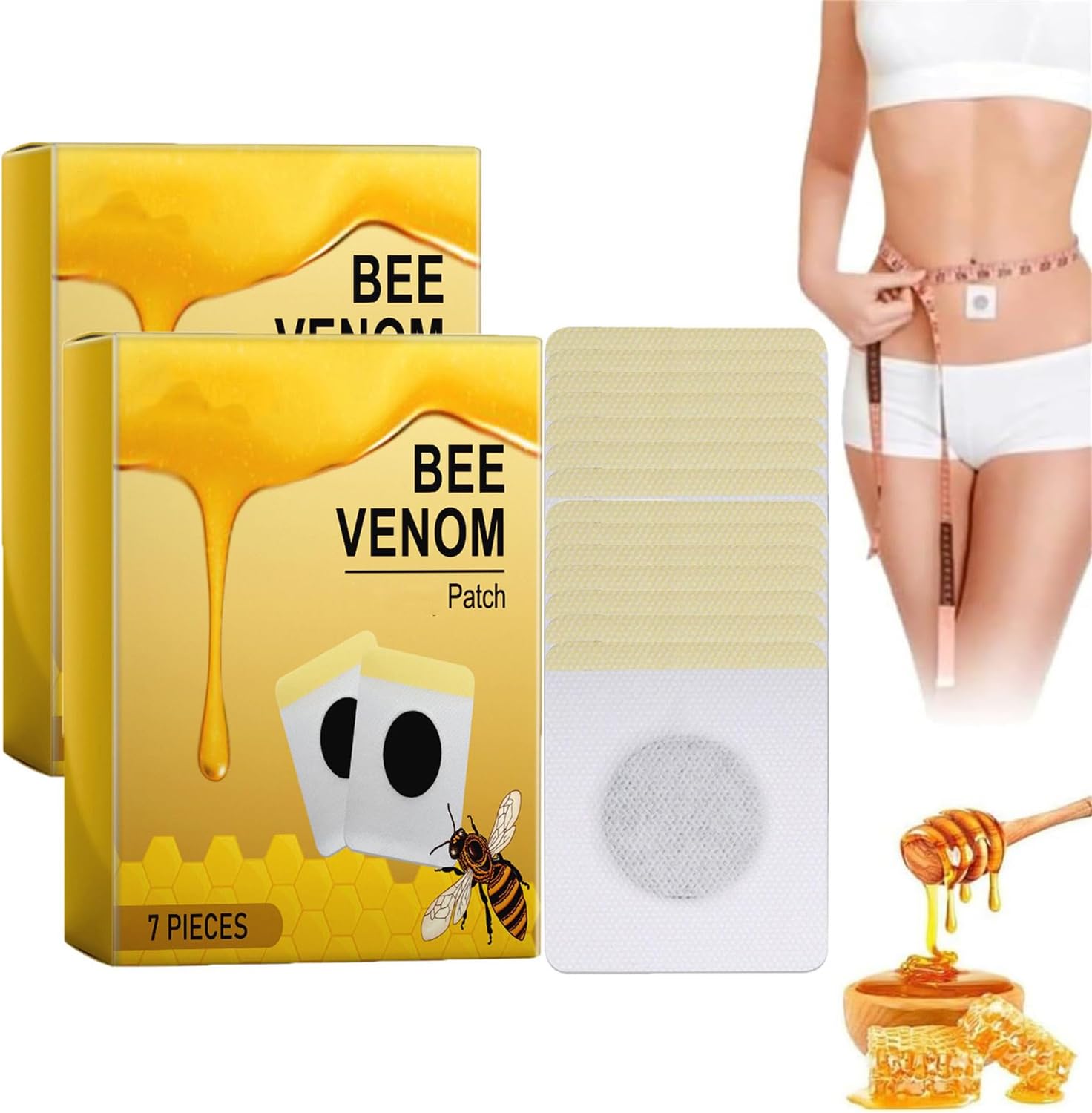 Beeve-nom Slimming Patches,Bee Ve-nom Lymphatic Drainage Slimming Patch,Bee Ve-nom Lymphatic Patches,Body Curves Body Shaping Stickers (2Box)