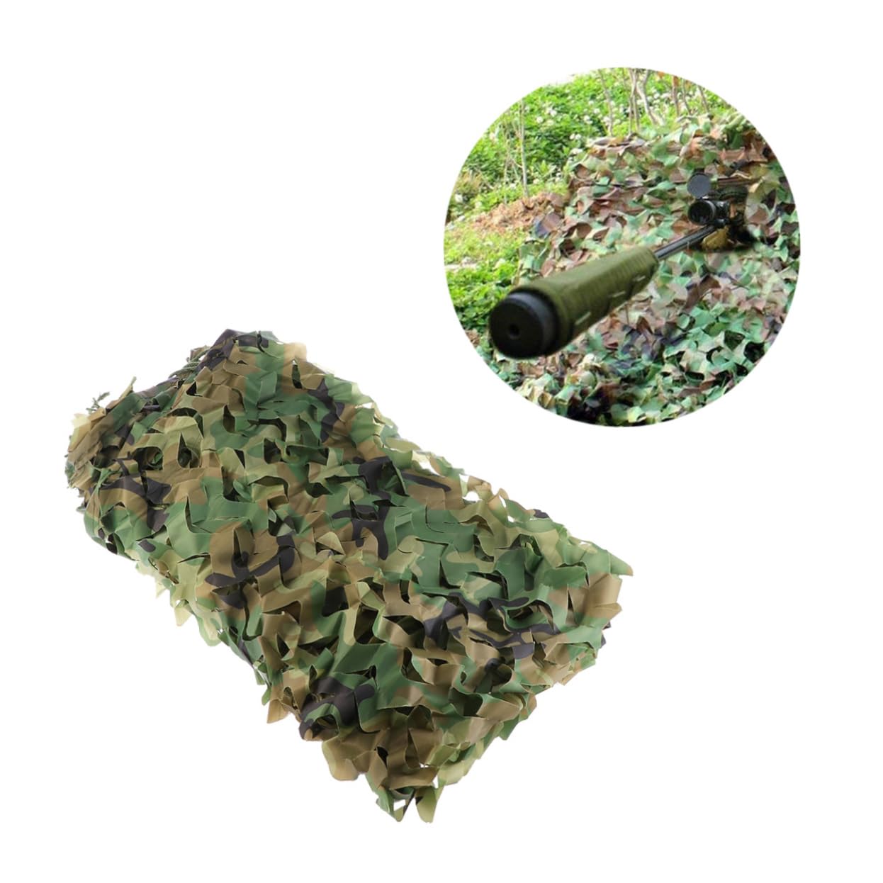 OUdini Camouflanetting, Camo Net Blinds 1.5X4M Camo Netting Jungle Army Camo Net Hunting Shooting Hiding Net/Green