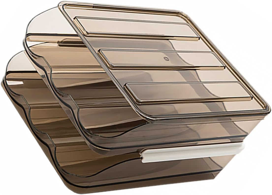Alipis 2-layer Plastic Egg Storage Box for Refrigerator 36-count Sliding Egg Holder Tray Fridge Organizer for Kitchen Storage