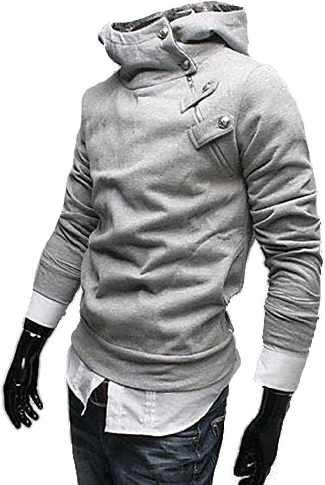 MN FSHN Men's Modern Fasion Hooded Sweatshirt M103, Light-grey Medium