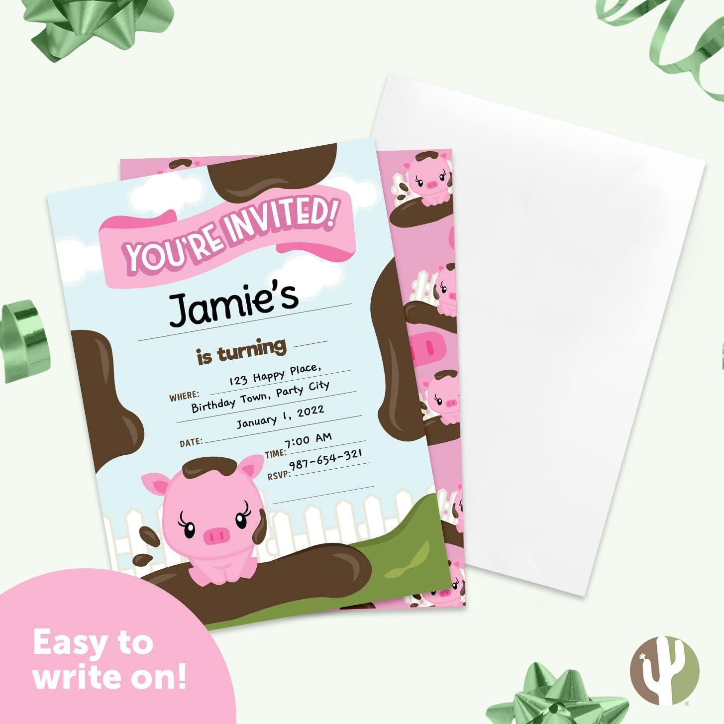 魔女のオフィスステッカー - Etsy 日本 Pigs 2ハッピーバースデー招待状カード (25枚) 封筒とシールステッカー付き ビニール製 女の子 男の子 キッズ パーティー