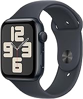 Apple Watch SE 2nd Gen GPS 44mm Midnight Smartwatch - Fitness Sleep Tracker, Crash Detection, Heart Rate Monitor, S/M Band