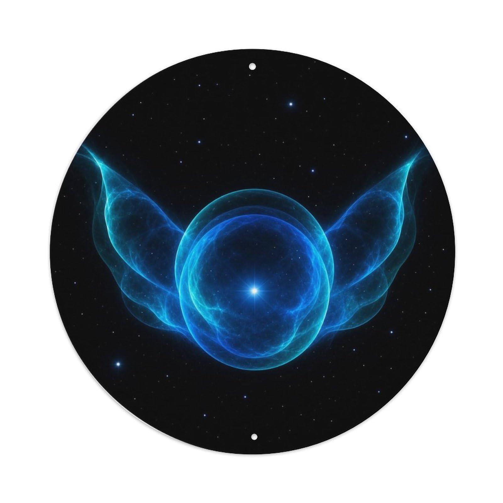 Odgynaw 8X8inch(20X20cm) Astronomy Blue Orbit Nebula Orbital Science Cosmic Metal Tin Sign