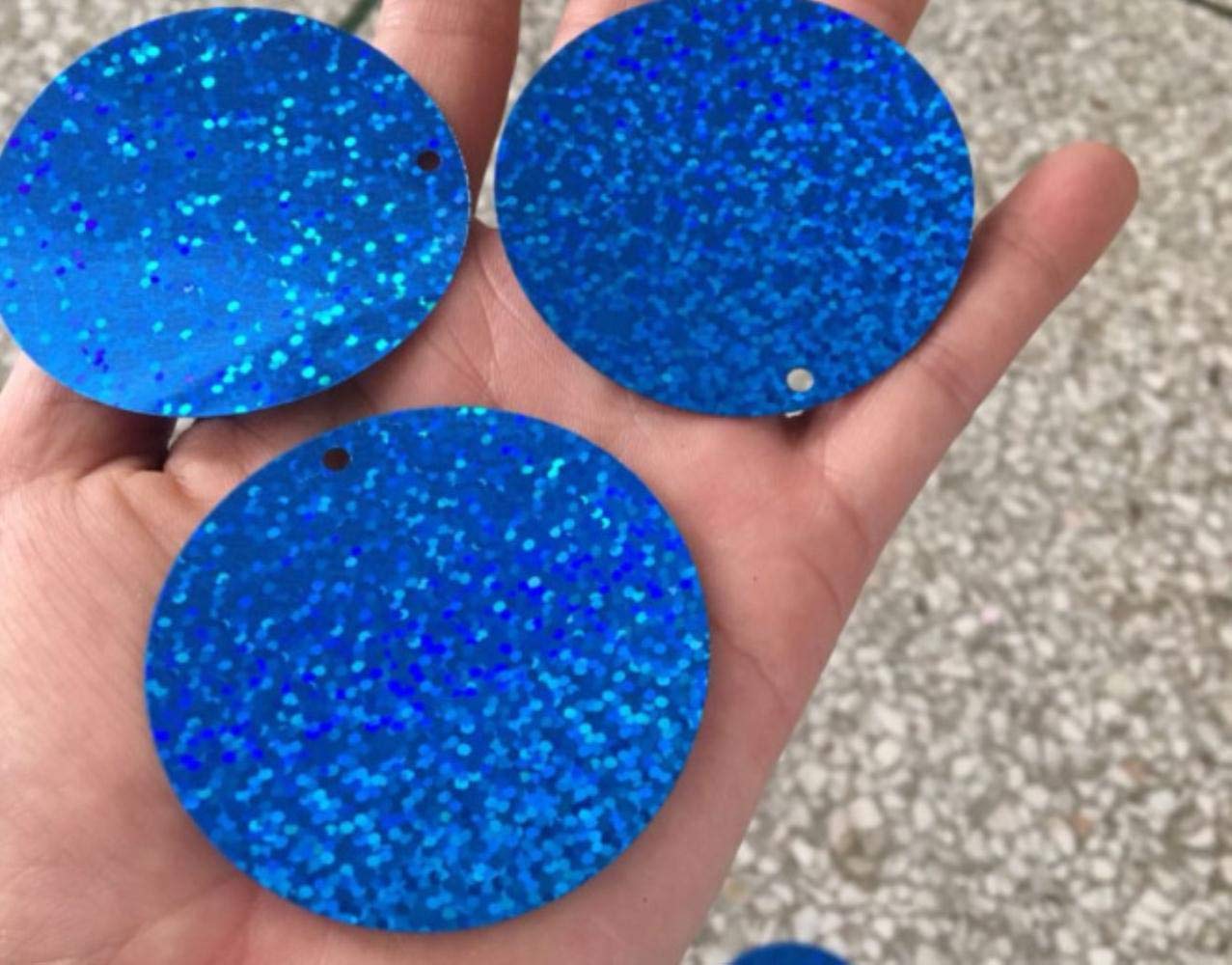 Materiały do szycia okrągły podwójny otwór boczny otwór laserowy biżuteria niebieskie cekiny niebieskie zawieszenie koralik kurtyna koraliki