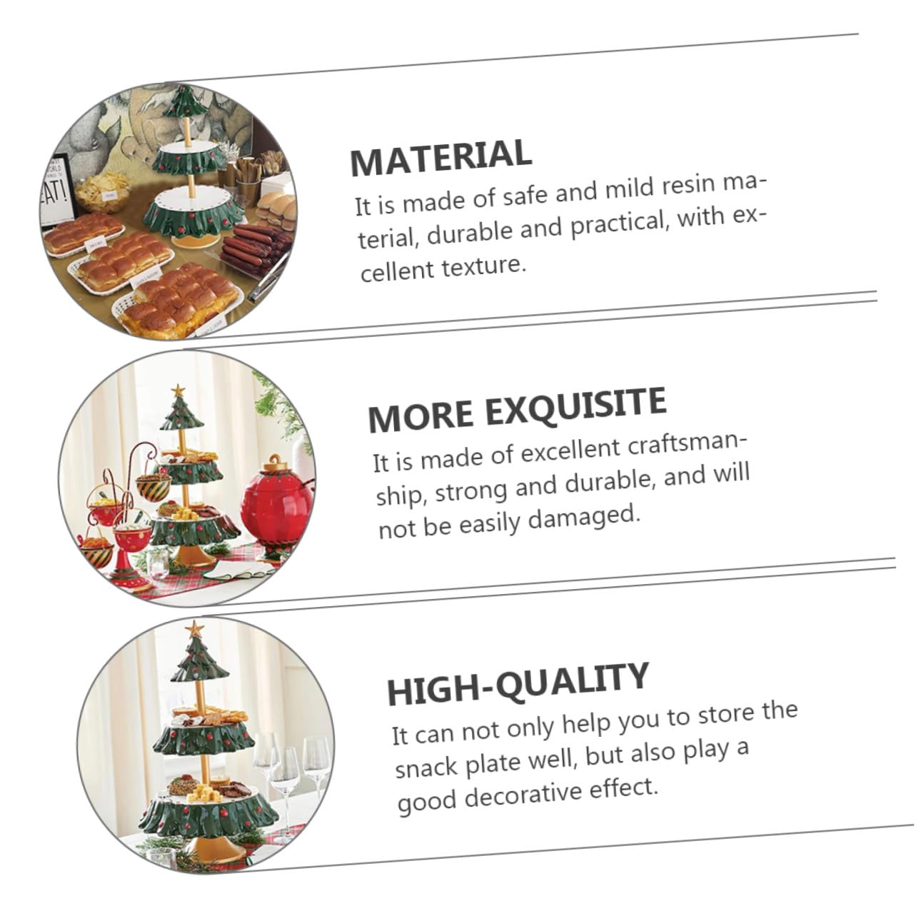 1pezzi Porta Frutta Natale in Resina Sicura Vassoio Snack Decorativo Per Feste Piatto Porta Dolci e Snack Elegante Resistente e Pratico Per Esposizione Festiva