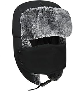 Kids Faux Fur Trapper Hat Winter Windproof Warm Ear Flaps Russian Ushanka Cap Ski Hat Boys Girls Trooper Hat Bomber Cap