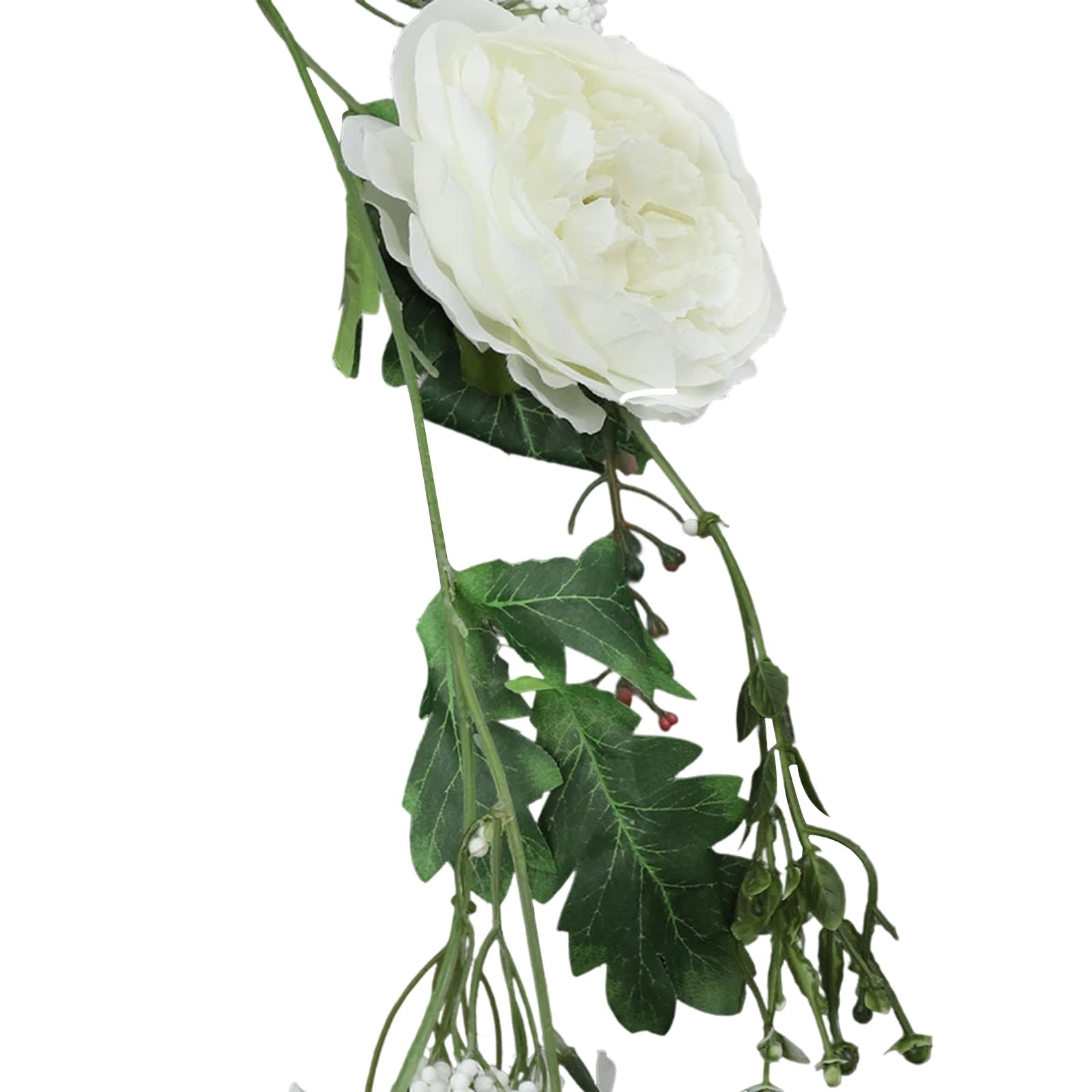6 Stück Pfingstrosen Girlande, Künstliche Blumengirlande aus Seidenstuch, Deko Blumen Künstlich, Rosengirlande für Bogen, Zeremonien, Hochzeit, Heimdekoration, 180cm (Weiß)