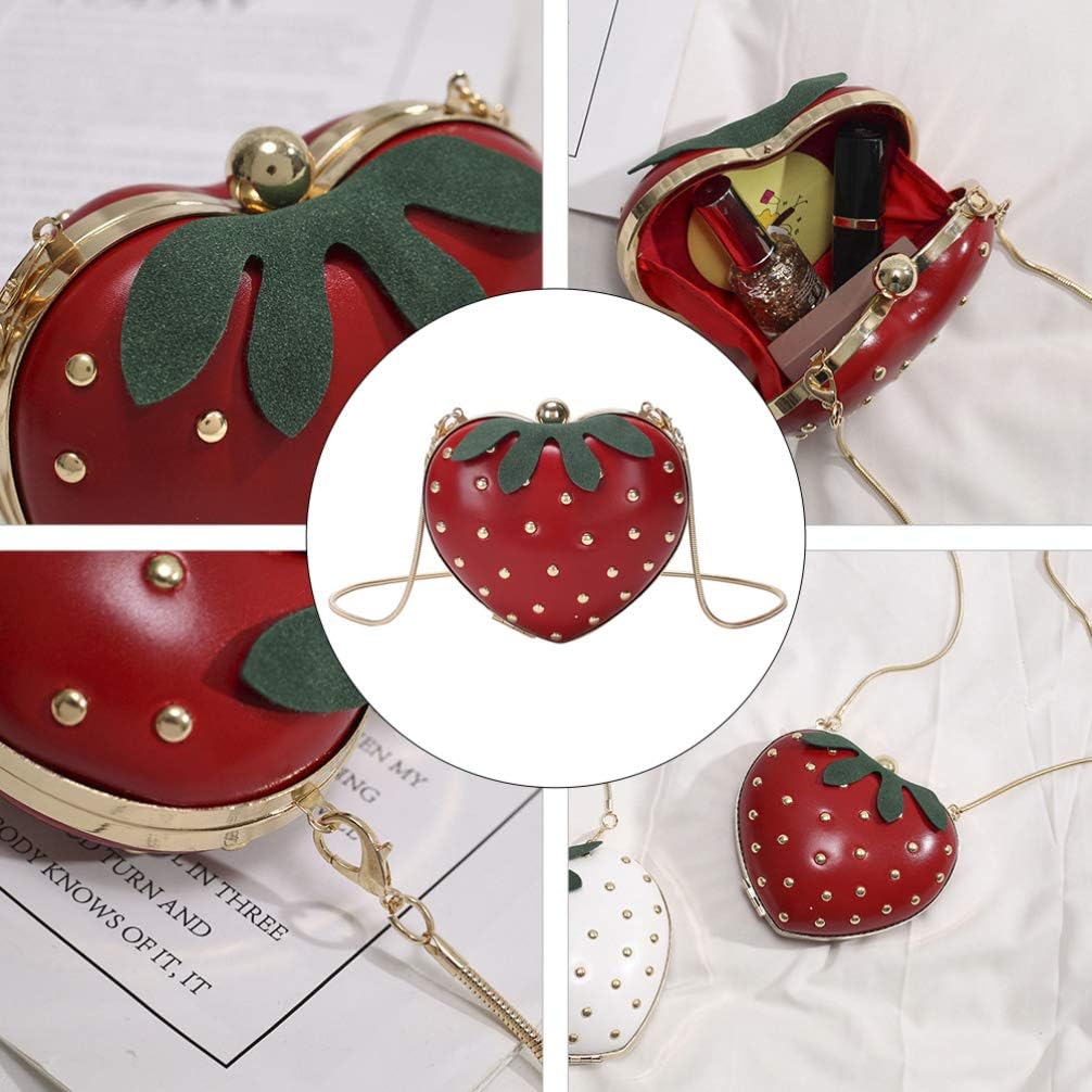 TENDYCOCO Strawberry Purse Crossbody Bag Leather Chain Purse Cute Fruit Shoulder Bag Accessories Kawaii for Lady Women - Image 5