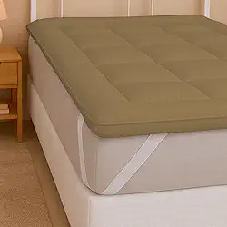 Pillow Top Casal 200 Fios Micropercal - Super Macio, Enchimento Grosso 600g/m², Antipilling, Faixas Elásticas, Fácil de Lavar (Avelã, Casal)