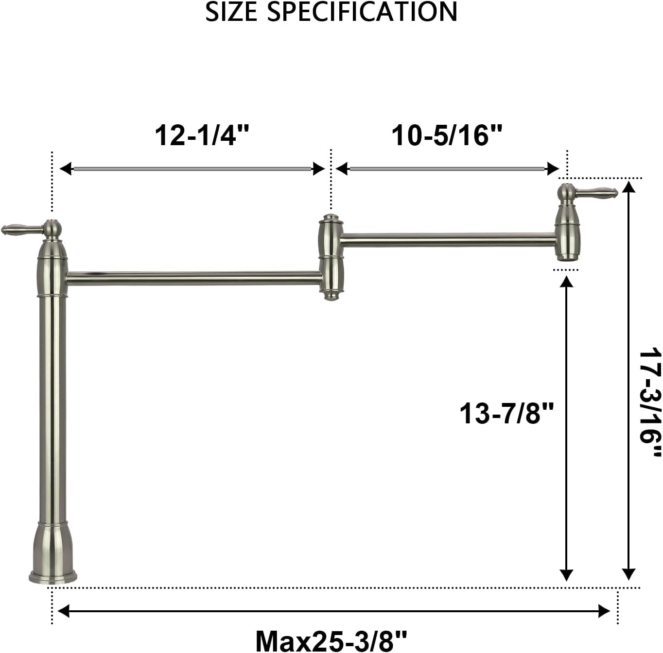 Akicon Deck-Mounted Pot Filler Faucet - 5Years Warranty