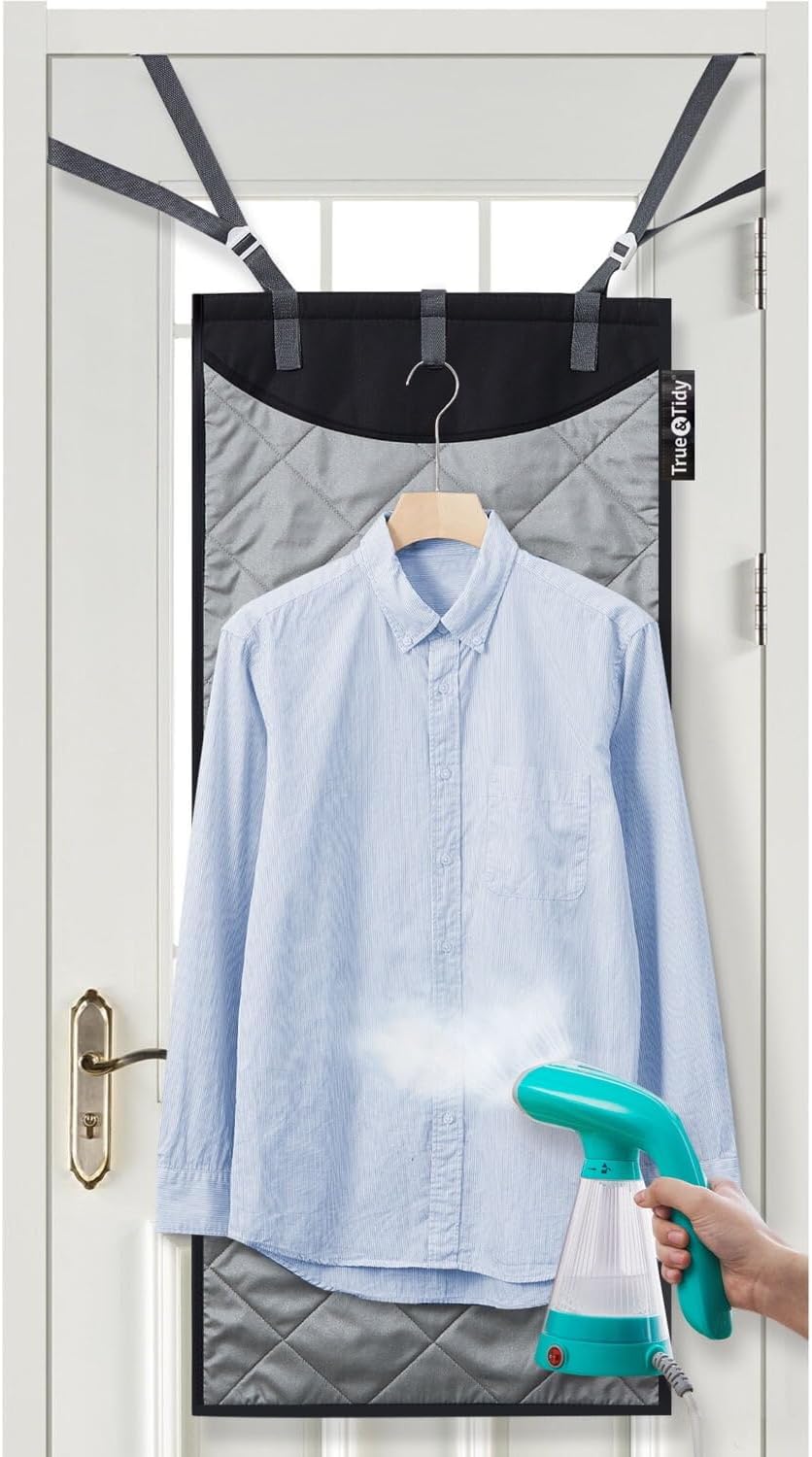 True & Tidy XL Over The Door Steam & Press Pad, Instantly Transforms Doors & Flat Surfaces into a Convenient Ironing Board, MAT-200