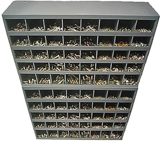 NEF Nut Bolt and Washer Assortment, Grade 8 USS Coarse Thread, Two 40 Hole Metal Storage Bins, 3100 Pieces