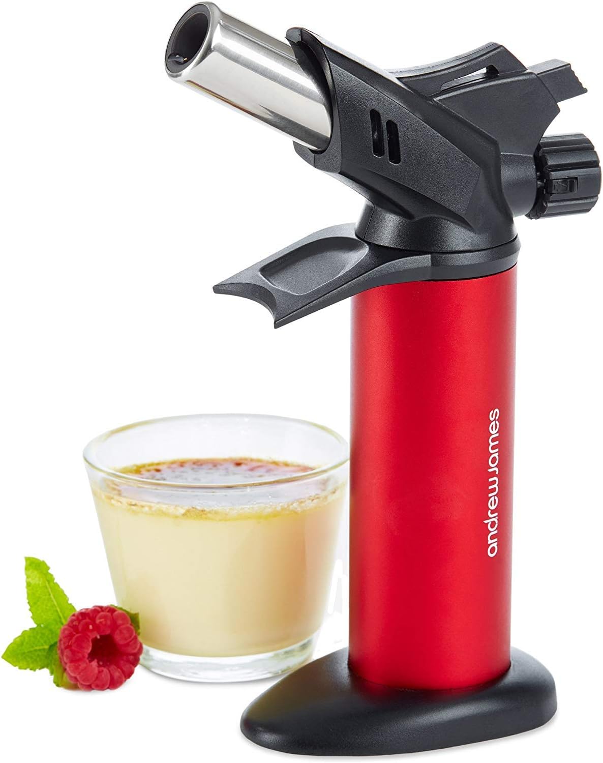 andrew jamesKitchen Blow Torch for Cooking & DIY | Instant Ignition Adjustable Flame Refillable Butane Gas | Great for Chef Creme Brulee | Packed with Safety Features | 1300°C