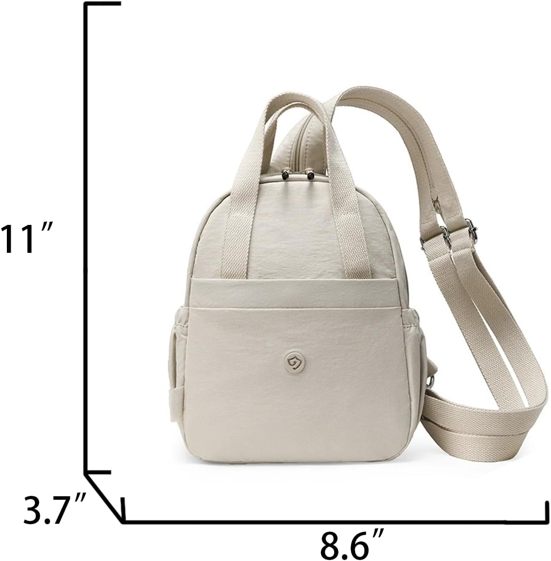 Mini Nylon Women 11 Inch Backpacks Simple Lightweight Durable Adjustable Shoulder Straps Travel Bag - Image 2