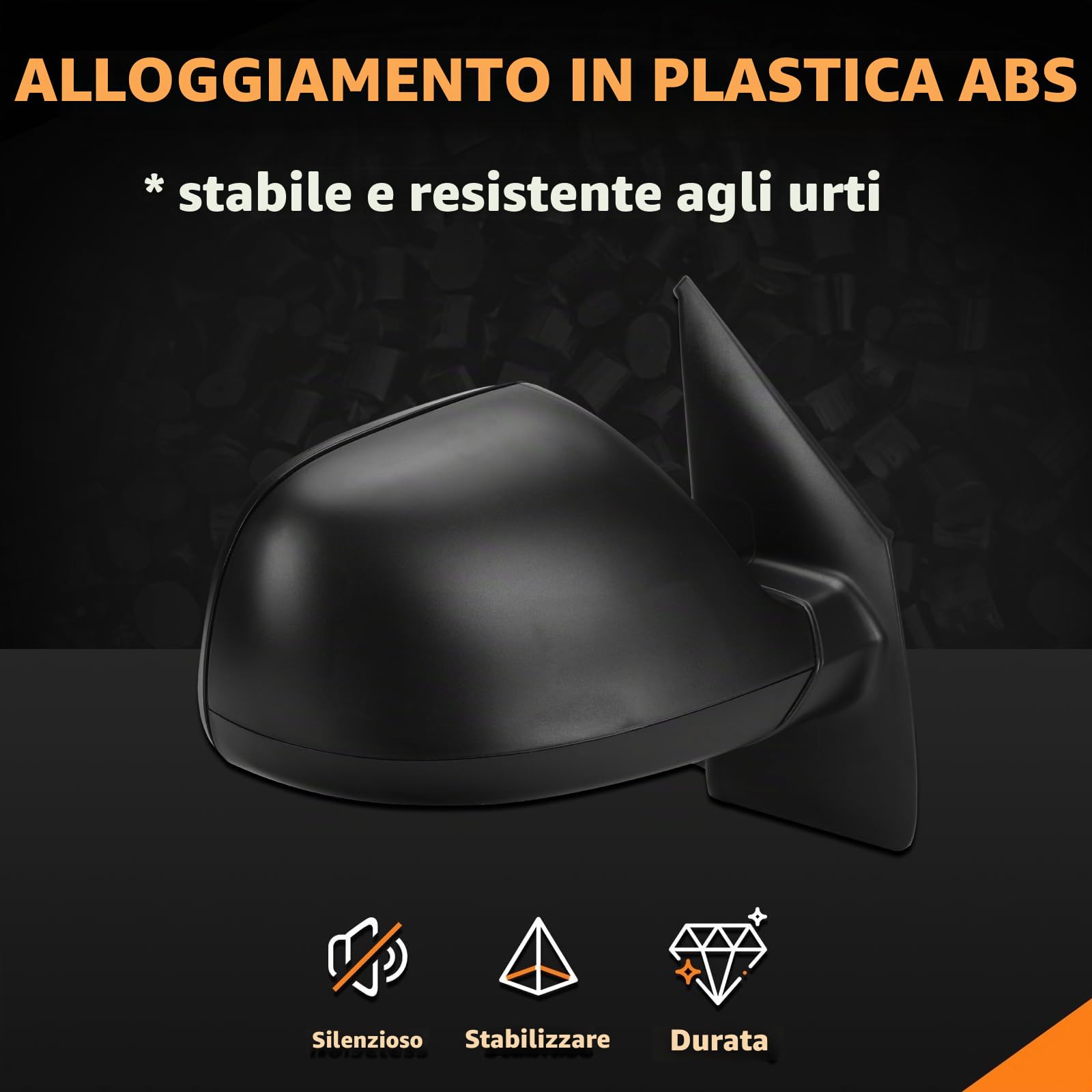Specchietto retrovisore esterno destro di ricambio per VW T5 Transporter 2010-2014 elettrico Kit completo con vetro