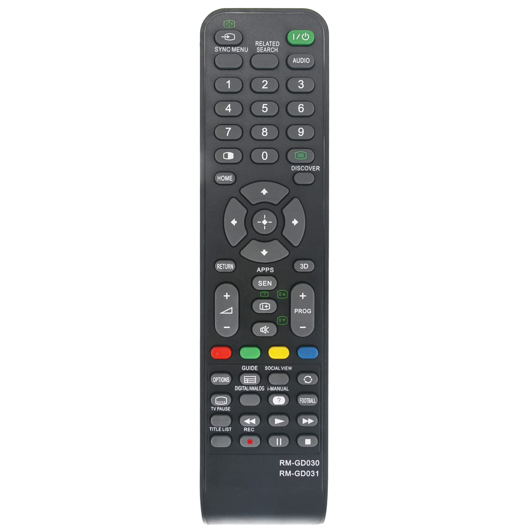 Allimity RM-GD030 RM-GD031 Replacement Remote fit for Sony Bravia LED TV KDL-50W800B KDL-55W800B KDL-70W850B KDL-40W600B KDL-48W600B KDL-60W600B KDL50W800B KDL55W800B KDL70W850B KDL40W600B KDL48W600B