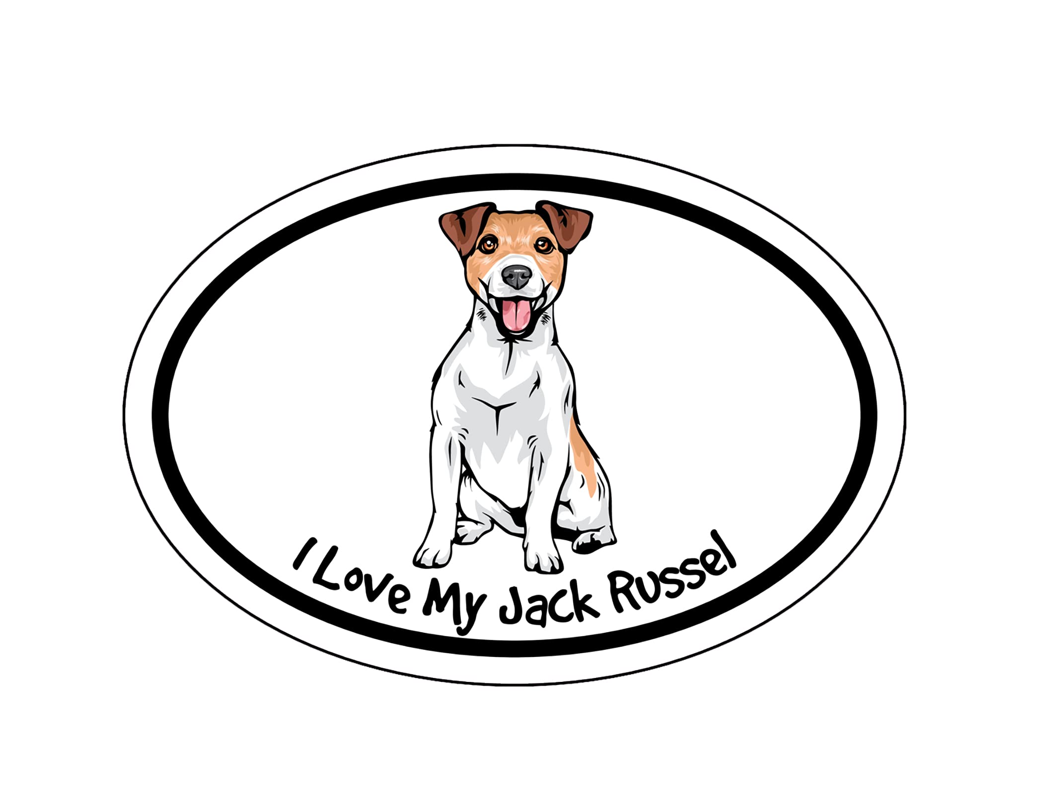 Autocollant I Love My Jack Russell en vinyle pour vitre de voiture
