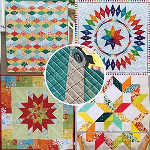 TEBI Slotted Quilting Ruler Squared Acrylic Fabric Cutting Transparent Mark Non Slip for Handmade Patchwork Sewing DIY Craft rulers and templates Template Maker