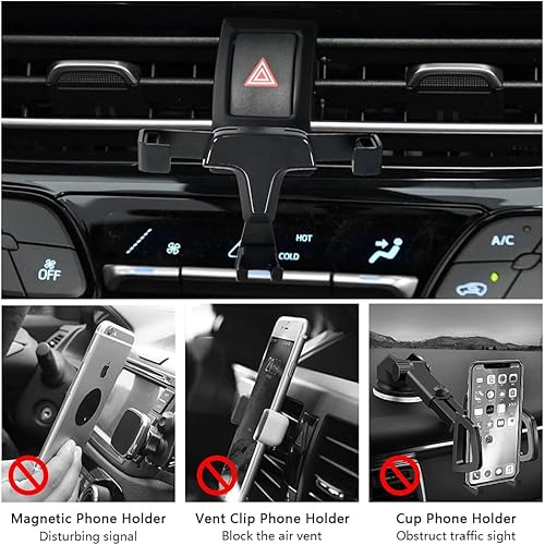 Miniatura 3 de 1797 Soporte de teléfono para automóvil compatible con Toyota CHR 2018 2019 2020 2021, accesorios para teléfono celular, soporte de ventilación de
