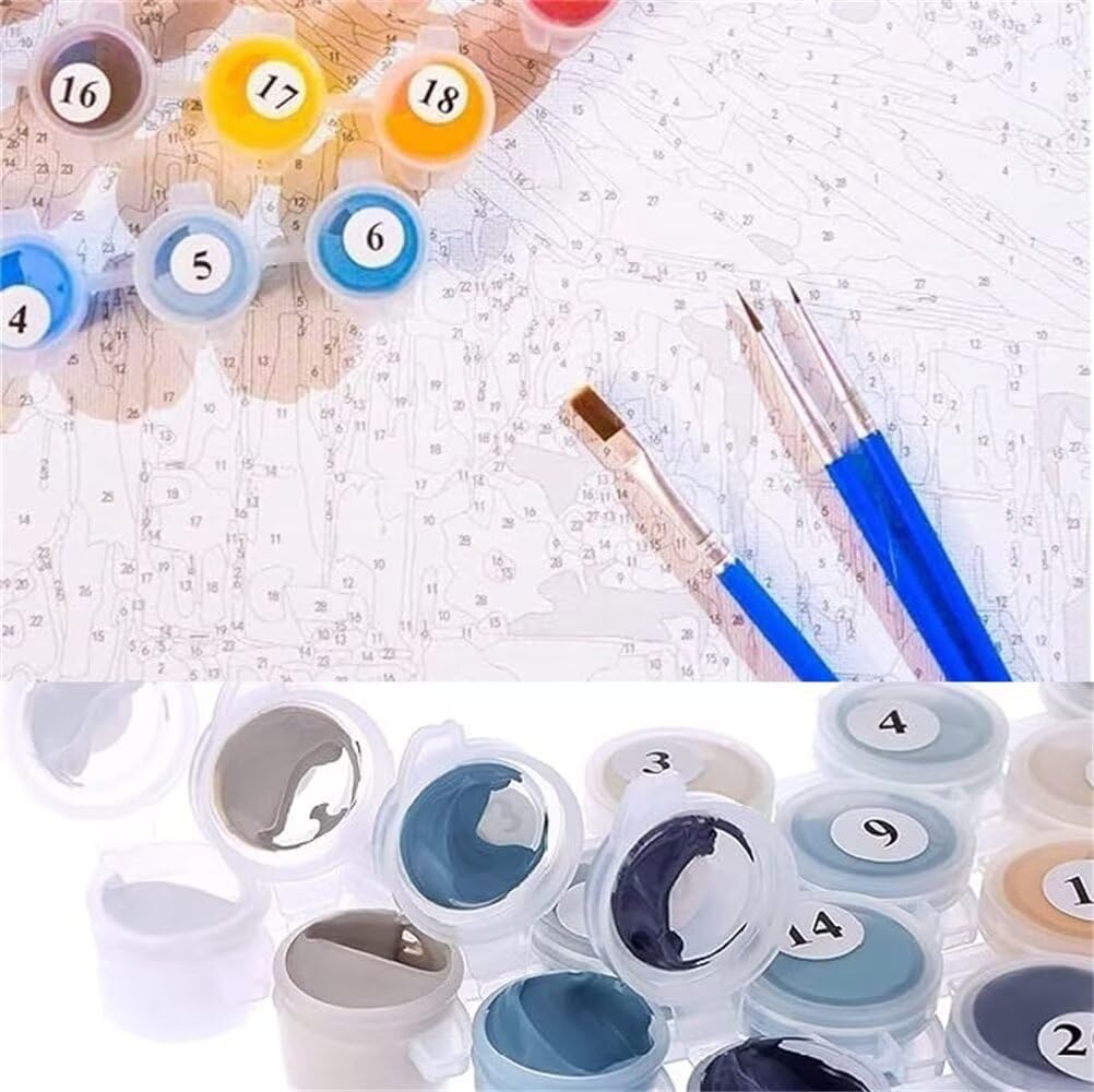 Pintar por Numeros Girasol, DIY Pintar por Numeros Adultos Montaña Nevada 60x90 cm, Cuadros para Pintar por Numeros con Pinceles y Pinturas Acrílicas para Decoración del Hogar (Sin Marco) -YH1079