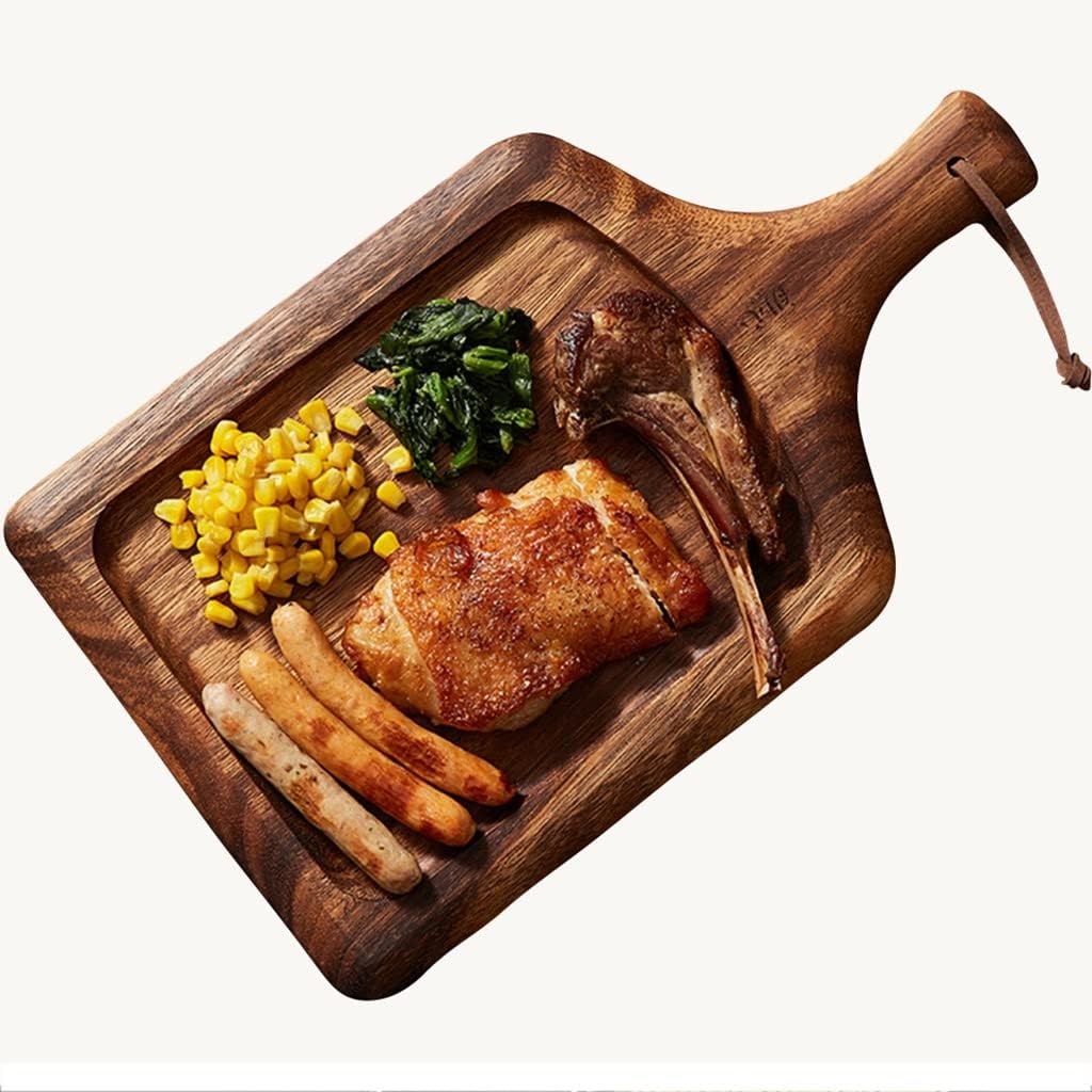 15'' Pizza Tray with Handle Square Breadboard 2-Pack Steak Tray Suitable for Bread Baking, Fruits, Vegetables