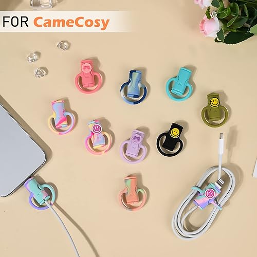 Miniatura 7 de Lindo protector de cable de datos 2 en 1 para iPhone, Android, cable USB, 2 piezas 3D de diseño de conejo y oso marrón, protector de cable de