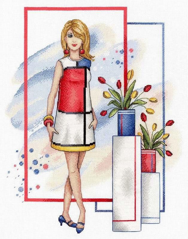 MP Studia Kit de bordado de punto de cruz para adultos y principiantes de belleza – Pretty Lauren 33 x 25 cm/12,99 x 9,84 18 quilates.