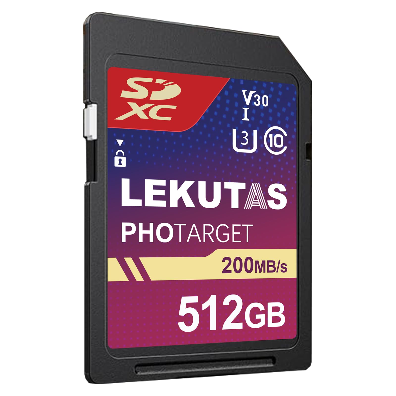 Scheda di memoria SDXC UHS-I da 512 GB, velocità di lettura fino a 200 MB/s, C10, U3, V30, 4K UHD, scheda SD video Full HD 4K per Canon Nikon Sony Panasonic DSLR, fotocamere mirrorless