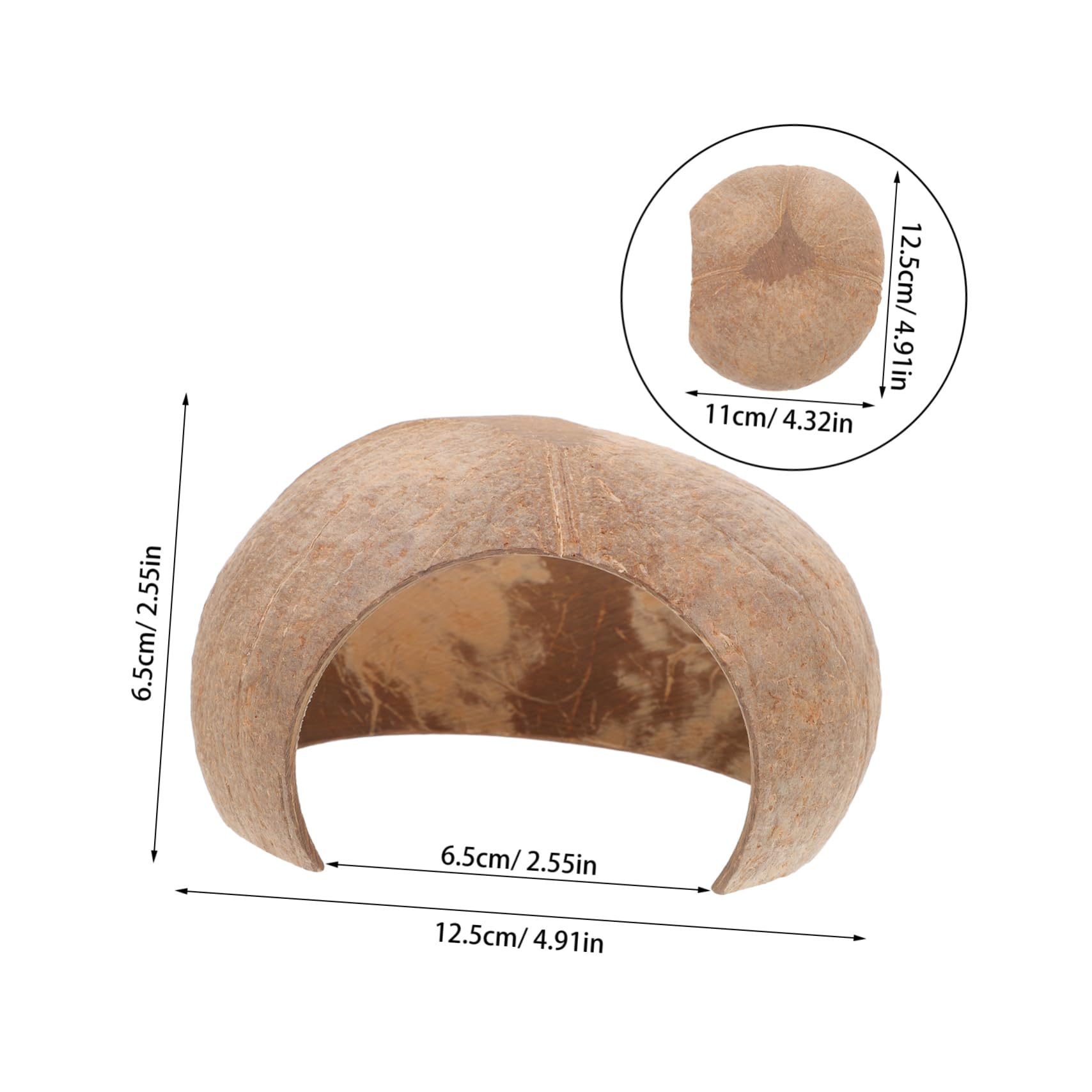 GALPADA 2Pcs Coconut Shell Aquarium Shrimp Caves Reptile Hiding Place for Fish Breeding Habitat Elegant Decor for Turtle Rest Hut Snail Climber Spawning Shelter