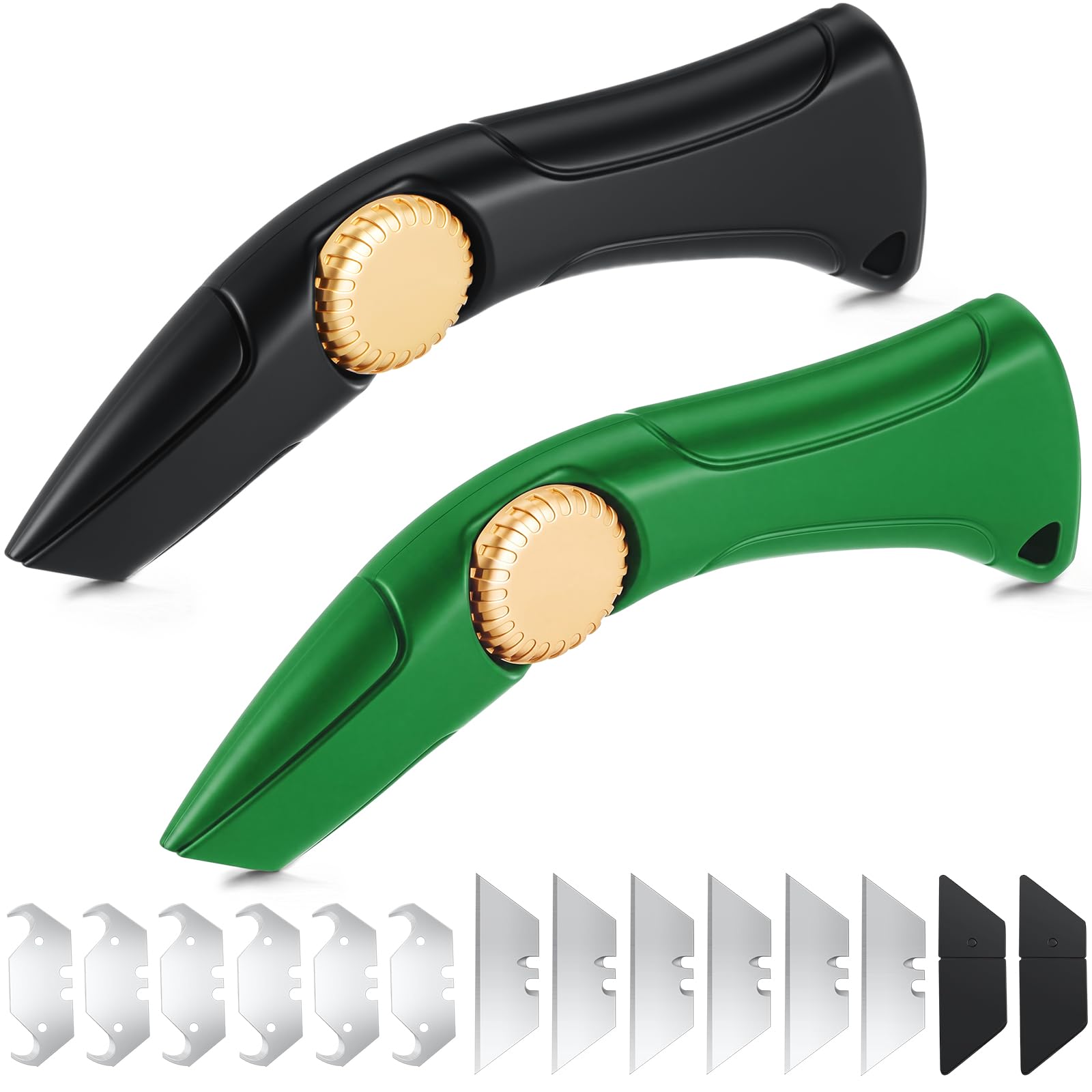WILLBOND 2 Pcs Navajas Para Roofing Knife, Dark Green, Black