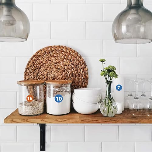 Miniatura 3 de 12 hojas de 600 calcomanías de vinilo para números, de 1 a 50 etiquetas de números consecutivos, calcomanías de inventario autoadhesivas