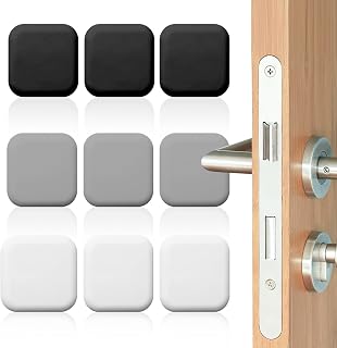 9 Pcs Wall Door Stopper, Door Stoppers Wall Protector from Furniture, Door Knob Wall Protector,1.77" Strong Adhesive Square Door Stoppers for Wall, Door Knob Guard for Home, Office, School