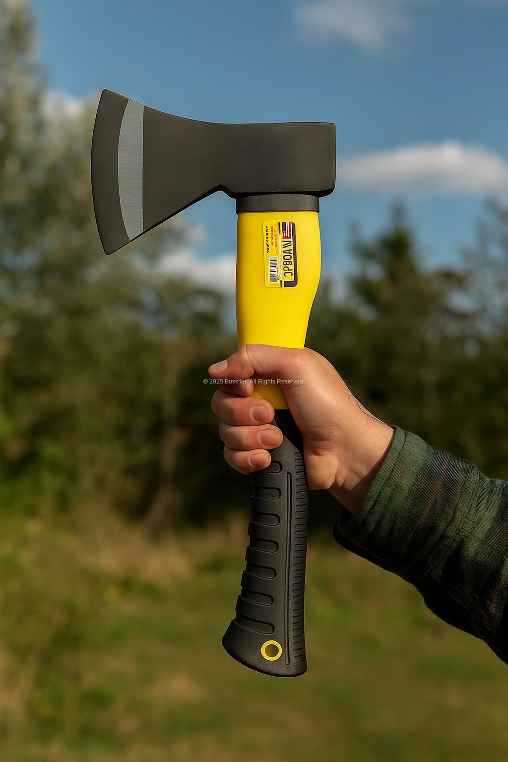 Busstier Fiber Saplı Balta Ergonomik Kaymaz Saplı Çelik Başlı Profesyonel Odun Kesme Balta Kamp ve Bahçe Kullanımı İçin Dayanıklı Darbe Emici Saplı Balta