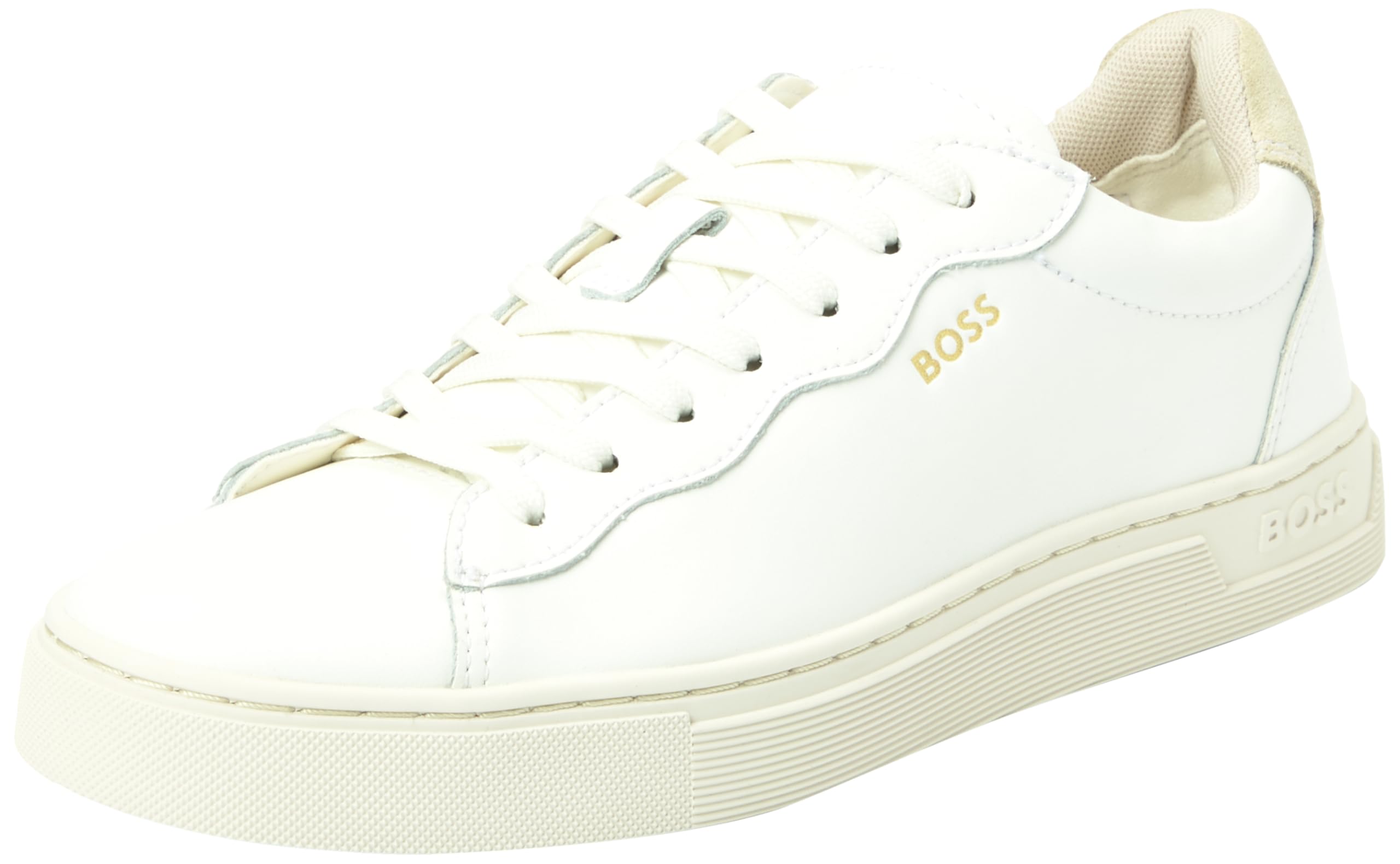 BOSS Women's Rhys_Tenn_fl Sneaker, White, 7 UK