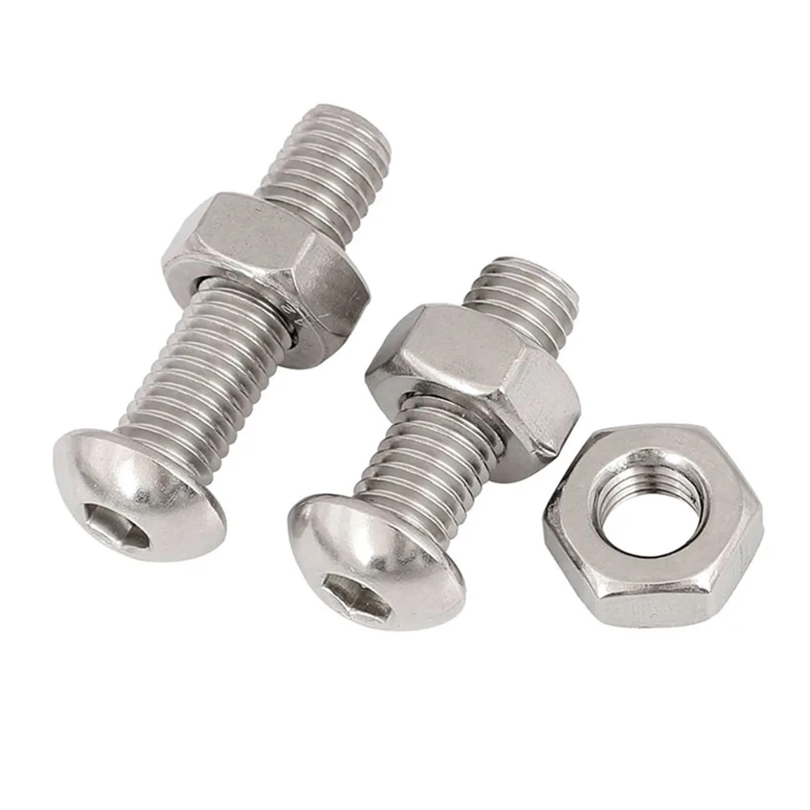 Viti M3x12 A Testa Esagonale Con Testa A Bottone In Acciaio Inox 304 (confezione Da 100 - Foto 4