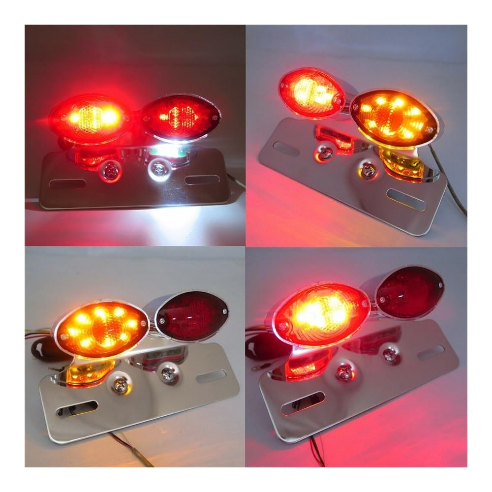 DAGMARA Moto Freno Luces Trasera Cola 1x Accesorios Modificados para Motocicleta, Luz Trasera LED, Placa de Freno, Luces Traseras, Intermitentes para Custom Personalizada