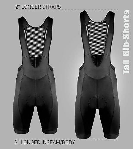 Vista 4 de AEROTECHDESIGNS Men's USA Elite Padded Cycling Bib-Shorts Made in USA Performance Long Distance Bibs