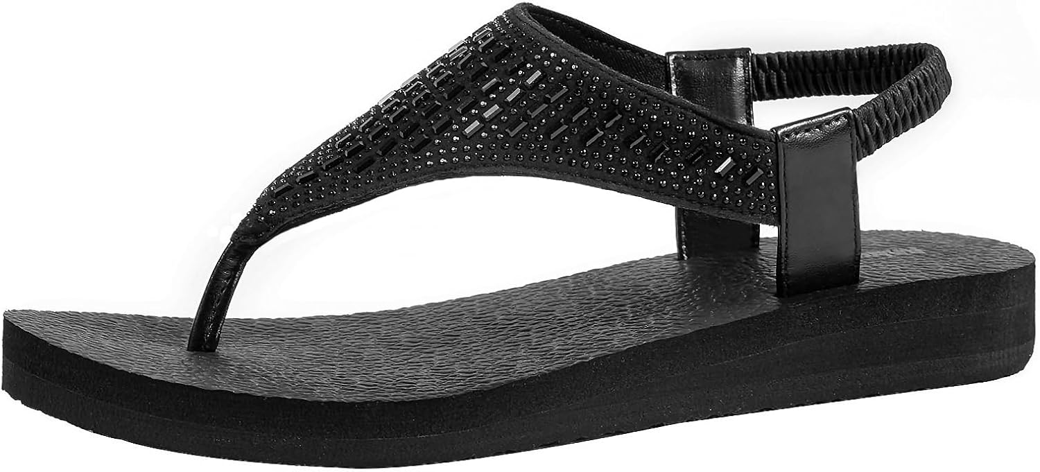 Ranberone Women’s Yoga Mat Meditation Flat Slingback Sandals