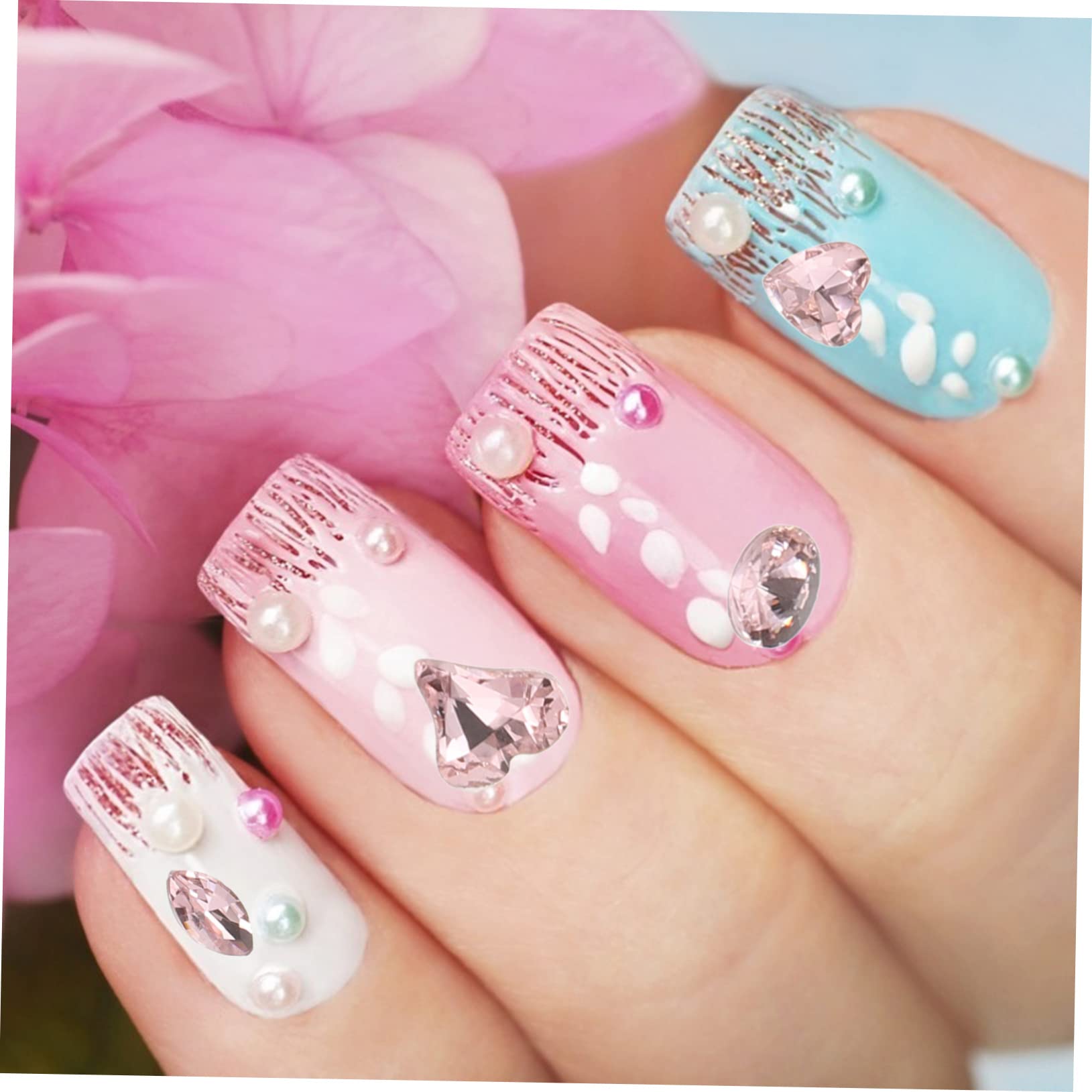 Mipcase Rhinestone Charms Per Unghie Decorazioni Irregolari Per Manicure Di Ciondoli Colorati Ab Per Nail Art e Progetti Fai Da Te Confezione