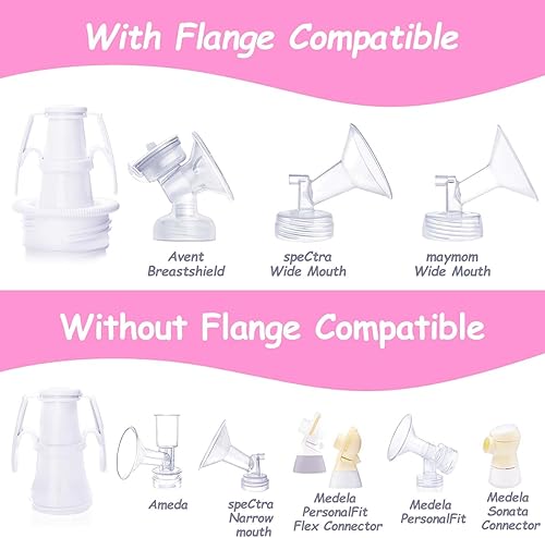 Miniatura 2 de BABORUI Juego de almacenamiento de leche materna, 2 adaptadores de bolsa de almacenamiento de leche materna con 20 bolsas de almacenamiento de leche